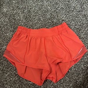 Orange hotty hot Lululemon shorts. Basically brand new. Barely worn